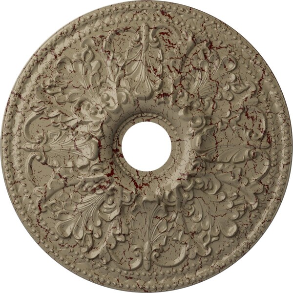 Ekena Millwork Ashley Ceiling Medallion (Canopies up to 4 3/4"), 23 7/8"OD x 4"ID x 2 1/8"P, Gobi Desert Crackle CM23ASGDC - main